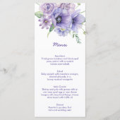 Maisonnettes violettes, Anémones, Menu Floral Rose (Devant)