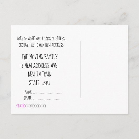 Maisons aquarelles colorées Nouvelle carte d'adres (Dos)