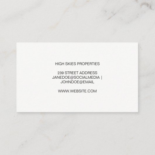 Maisons | Carte de visite de l'agent immobilier (Dos)