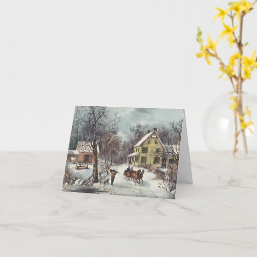 Maisons Carte Noël (Fleur jaune)