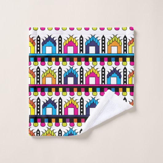 Maisons colorées (Gant de toilette)