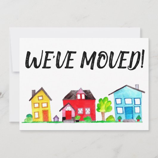 Maisons colorées en aquarelle Nouvelle carte d'adr (Devant)