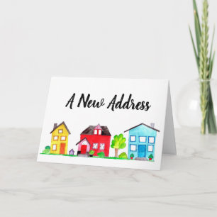 Maisons colorées en aquarelle Nouvelle carte d'adr