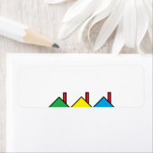 "Maisons colorées" Étiquette de adresse (En situation)