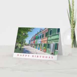 Maisons de Burano carte d'anniversaire
