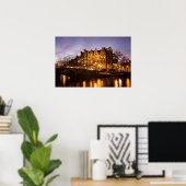 maisons de canal d'Amsterdam à l'aube affiche (Bureau à domicile)