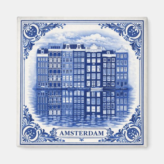 maisons de canal d'Amsterdam aimant de style Delft (Devant)