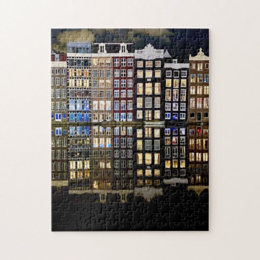 Maisons de canal d'Amsterdam puzzle (Vertical)