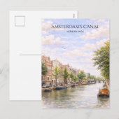 Maisons de canal hollandaises Amsterdam Carte d'ar (Devant / Derrière)