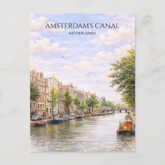 Maisons de canal hollandaises Amsterdam Carte d'ar (Devant)