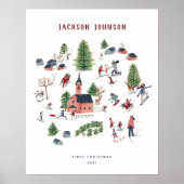 Maisons de Noël de fêtes | Affiche | Impression d' (Devant)