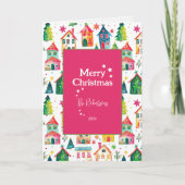 Maisons de Noël mignonnes Carte de vacances pliée (Devant)