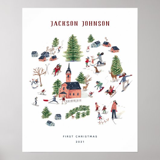 Maisons de Noël | Poster | Impression d'art (Devant)