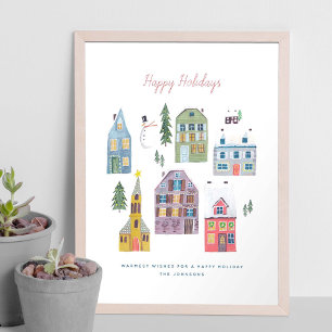 Maisons de Noël   Poster   Impression d'art