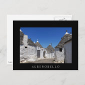 Maisons de Trulli, Alberobello, carte postale noir (Devant / Derrière)