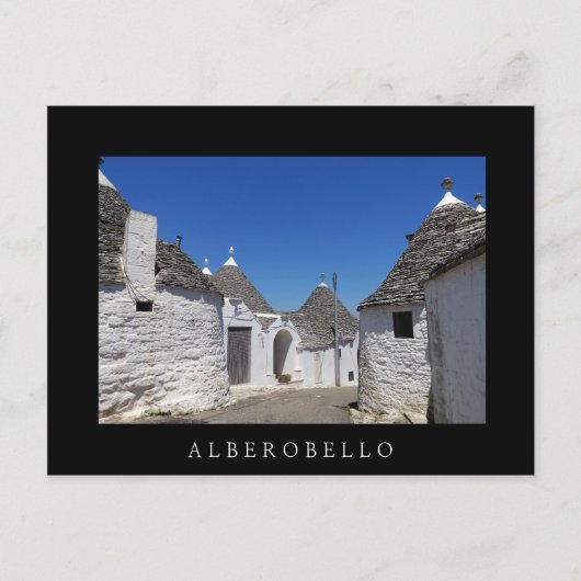 Maisons de Trulli, Alberobello, carte postale noir (Devant)
