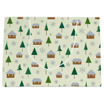 Maisons et sapins sac cadeau