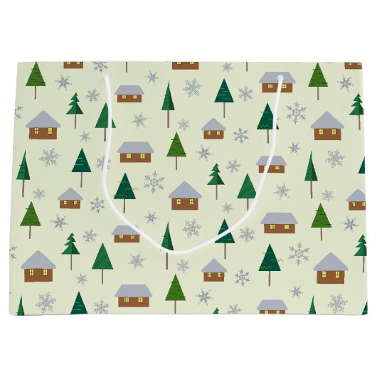 Maisons et sapins sac cadeau (Devant)