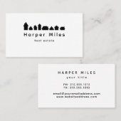 maisons silhouette carte de visite immobilier (Devant / Derrière)