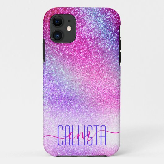Maisroze Paarse nebula Galaxy Glitter Case-Mate iPhone Case (Achterkant)