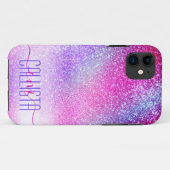 Maisroze Paarse nebula Galaxy Glitter Case-Mate iPhone Case (Achterkant (horizontaal))
