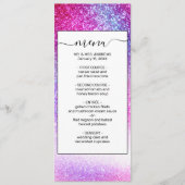 Maisroze Paarse nebula Galaxy Glitter Menu (Voorkant)