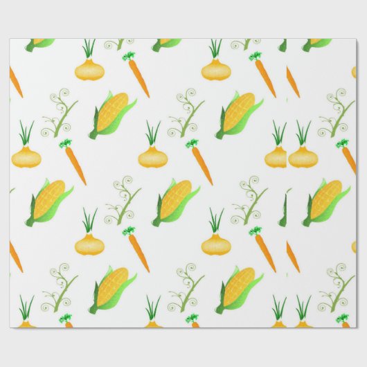 maïswortel ui voedsel veggie groente cadeaupapier (Vlak)