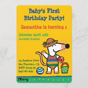 Maisy bij de Beach Birthday Kaart