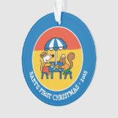 Maisy écrit des cartes postales sous le parapluie (devant)