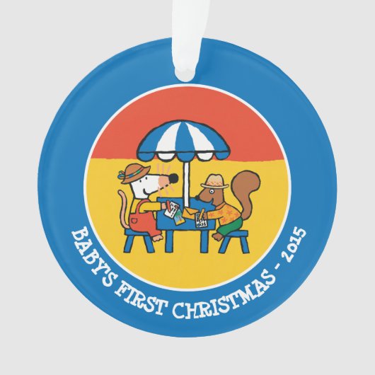 Maisy écrit des cartes postales sous le parapluie (devant)