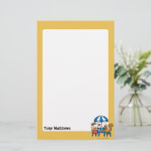 Maisy écrit des cartes postales sous le parapluie (Debout devant)