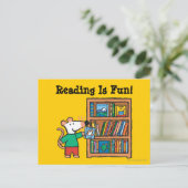 Maisy en boekenplank briefkaart (Staand voorkant)