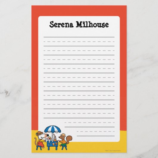 Maisy en Cyril Snacktime in het strand Briefpapier (Voorkant)