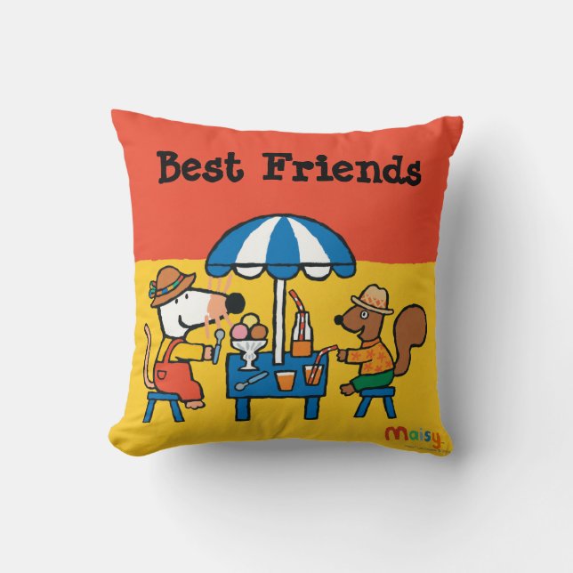 Maisy en Cyril Snacktime in het strand Kussen (Voorkant)