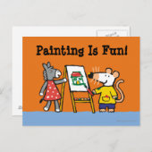Maisy en Dotty Paint op Preschool Briefkaart (Voorkant / Achterkant)