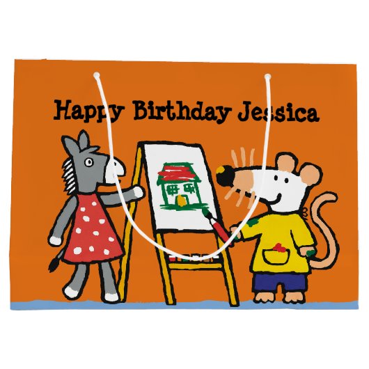 Maisy en Dotty Paint op Preschool Large Cadeautasje (Achterkant)