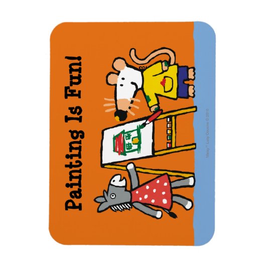Maisy en Dotty Paint op Preschool Magneet (Verticaal)