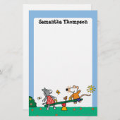 Maisy en Dotty Seesaw op de speelplaats Briefpapier (Voorkant / Achterkant)