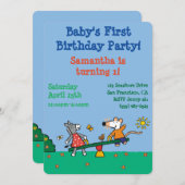 Maisy en Dotty Seesaw op de speelplaats Kaart (Voorkant / Achterkant)