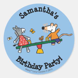 Maisy en Dotty Seesaw op de speelplaats Ronde Sticker