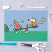 Maisy en Dotty Seesaw op de speelplaats Tissuepapier (Craft)