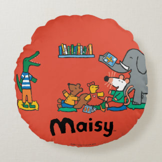Maisy en Friends Laugh op Verhaal Tijd Rond Kussen