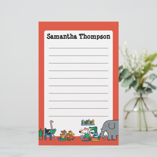 Maisy en Friends lezen samen Briefpapier (Staand voorkant)