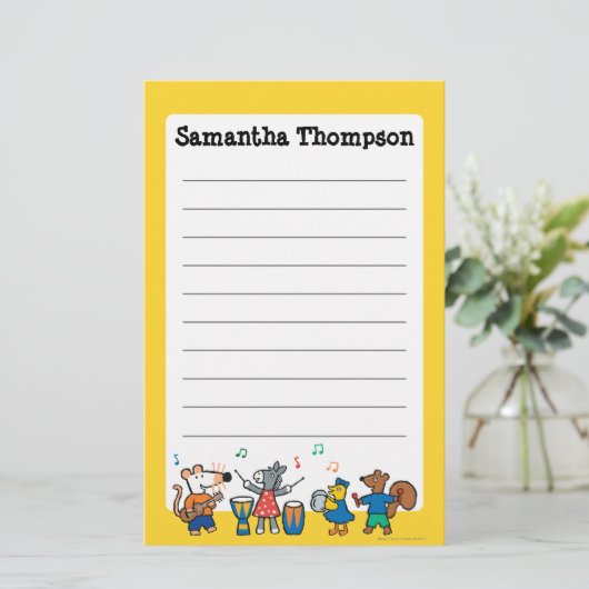 Maisy en Friends Play in Band Briefpapier (Staand voorkant)