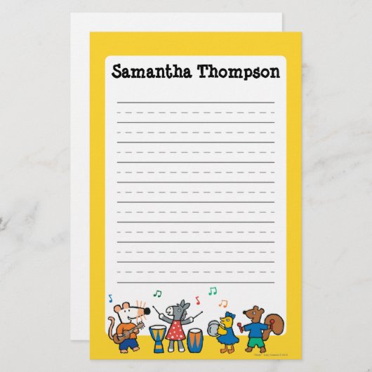 Maisy en Friends Play in Band Briefpapier (Voorkant / Achterkant)