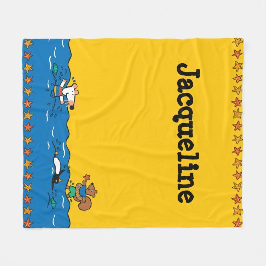 Maisy Goes zwemt in het strand Fleece Deken (Voorkant (Horizontaal))