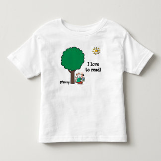 Maisy leest haar bibliotheekboek buiten kinder shirts