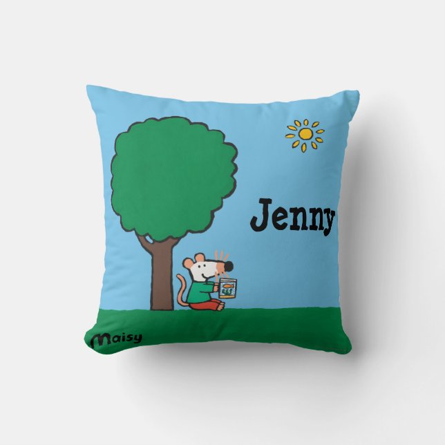 Maisy leest haar bibliotheekboek buiten kussen (Voorkant)