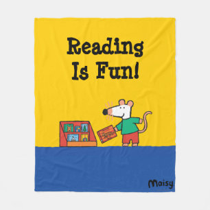 Maisy met bibliotheekboeken fleece deken