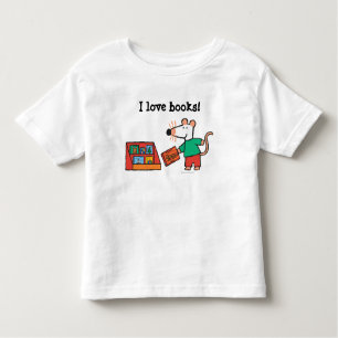 Maisy met bibliotheekboeken kinder shirts